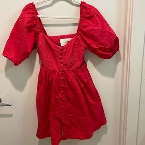 Anthropologie red dress